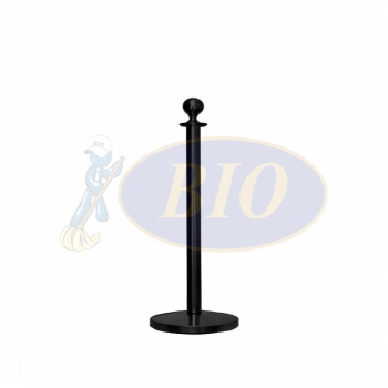 Black Coated Velvet Rope Q-Up Stand (Round Head)